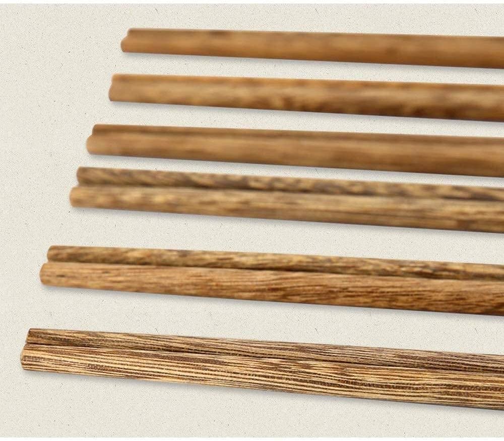 Baguettes, Baguettes Chinoises réutilisables Chuises en Bois d'aile de Poulet Alloy Alliage Choissins Chinois Non Peints et sans Cire 10 Double Family Set Table Vole