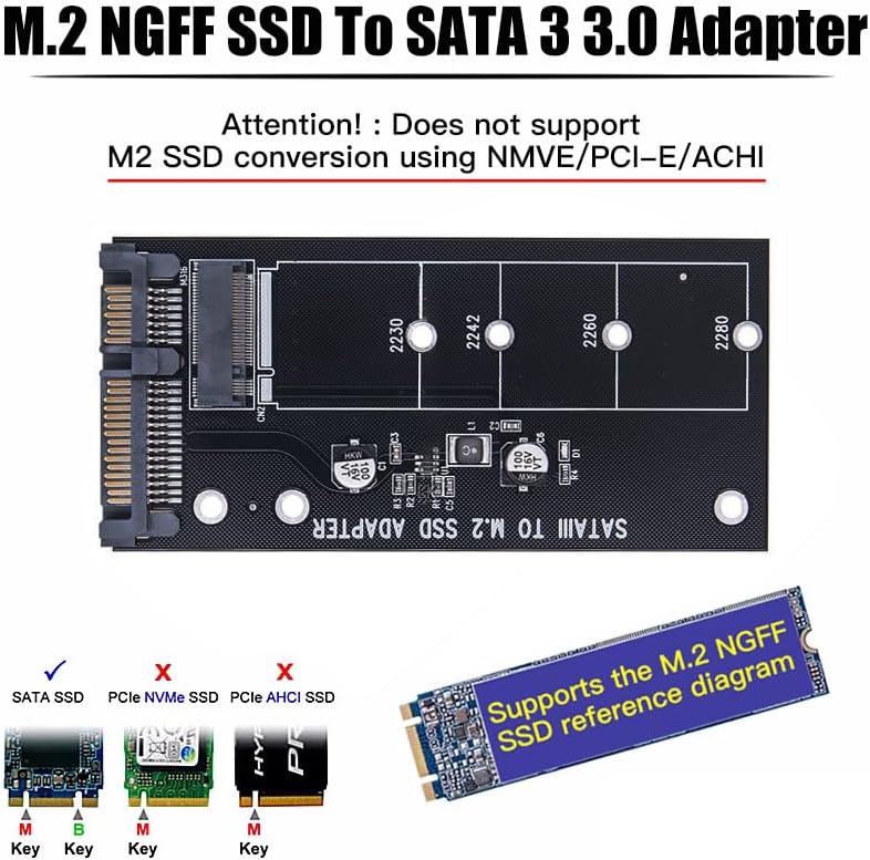 M.2 NGFF B-Key to SATA3 SSD Adapter for Computer Performance Boost