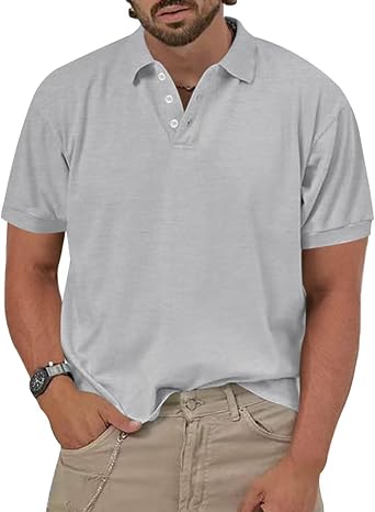 Uni Clau Men Short Sleeve Polo Shirt Quick Dry Casual Golf T Shirt Active Lightweight