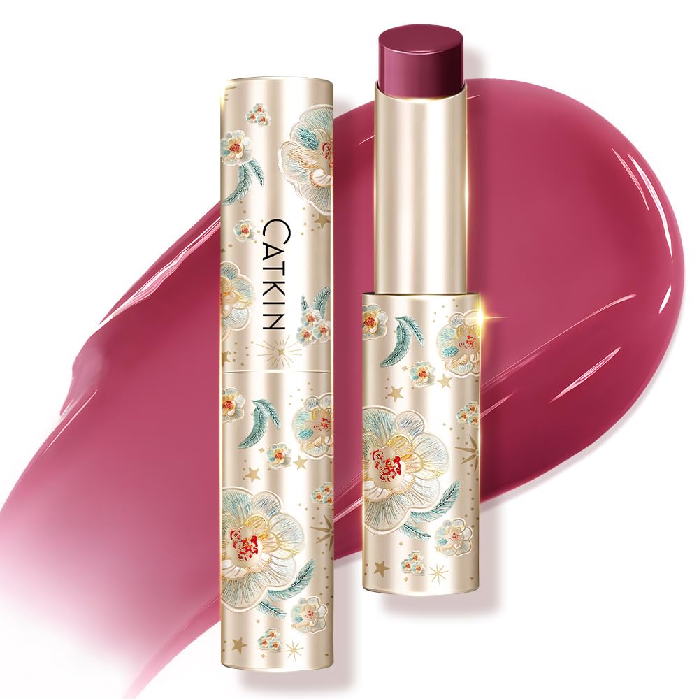 CATKIN Glossy Tinted Lip Balm, Hydrating Natural Lip Repair Melting Balm, Sheer Colour Plumping Lip Gloss