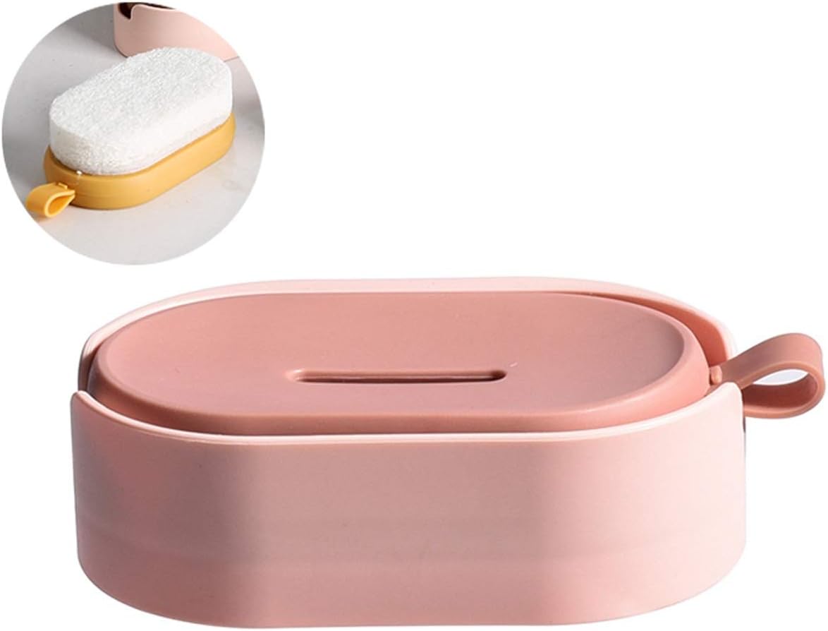 Soap Box Creative Punch-Free Suction Cup Soap Holder, Home Bathroom Soap Box Holder with Scrubbing Brush, is The First Choice for Gifts for Family Soap Holder (Color : Gris)