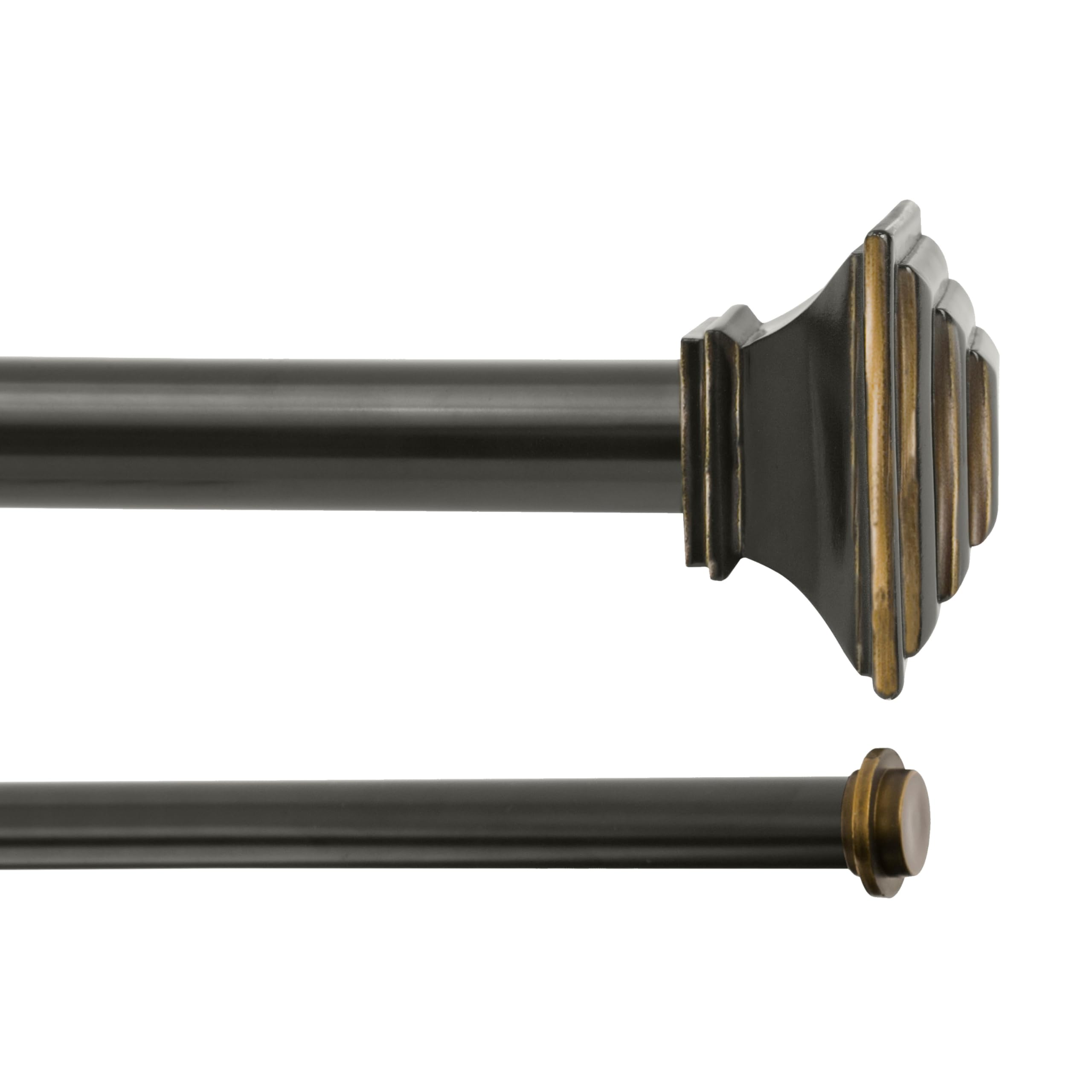 Kenney KN80208 Curtain Rod, 3/4 in Dia, 66 to 120 in L, Pewter