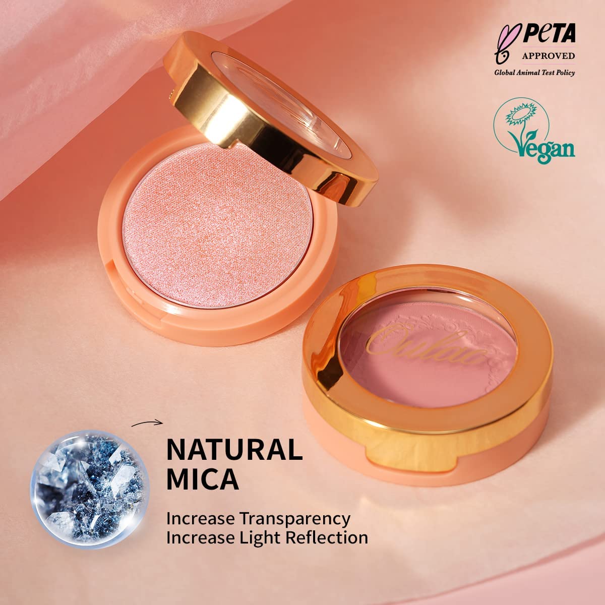 Oulac Plummy Brown Blush Makeup Powder| Rich Color Cream Blush Blendable| Natural Matte Tan Skin| Vegan &Cruelty-Free | 02 Cheek to Cheek 4.8g