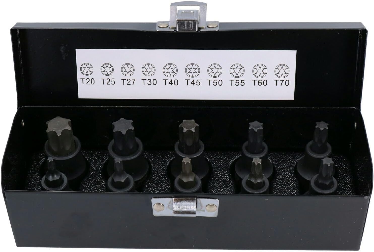 10pc 1/2" Drive Torx Star Impact Impacted Shallow Short Male Sockets T20 â€“ T70