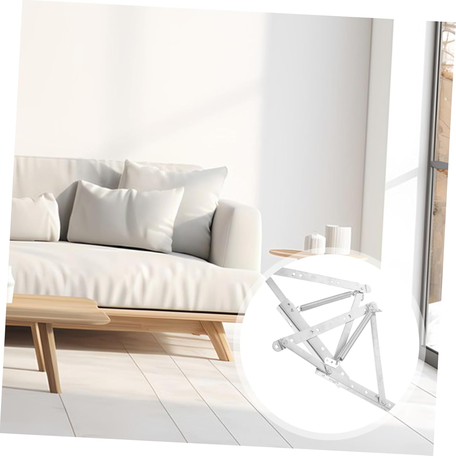 TEHAUX 2pcs Triangular Spring Hinge for Sofa Bed Lifting Mechanism Metal Hinge for Folding Bed Storage Assembly