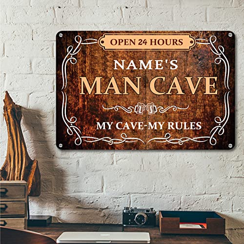 Custom Personalized Man Cave to Man Cave Novelty Tin Sign