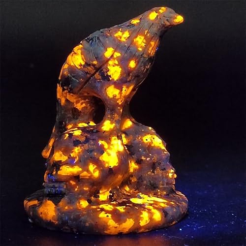 JRVIPSJ Natural Crystal Bird Figurine Carving Raven Figurine Crystal Crow