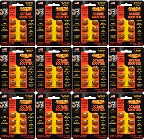 Octane Booster 6-Tab Card, 12-Pack ($4.89 per Card), Each Pack Adds Up to 17 Points, Lab Tested, Fast-Dissolving, 100% Active Ingredients - NO Solvents, Treats 16 gal/60 Liters, 45456-12pk
