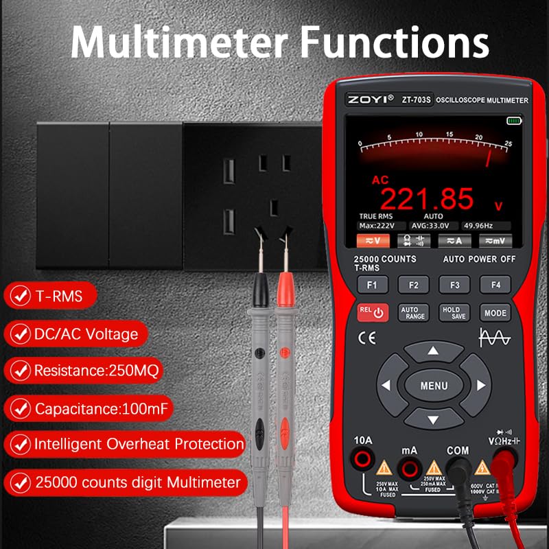 ZOYI ZT-703S display in multimeter mode