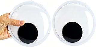 CCOCC 2026 new Oversized Googly Eyes 5.9 Inch S-Adhesive Black and White Wiggle Eyes for Crafts, DIY Projects, Puppets, Halloween Decorations, Scrapbooking, Home Art, and Scene Accessories