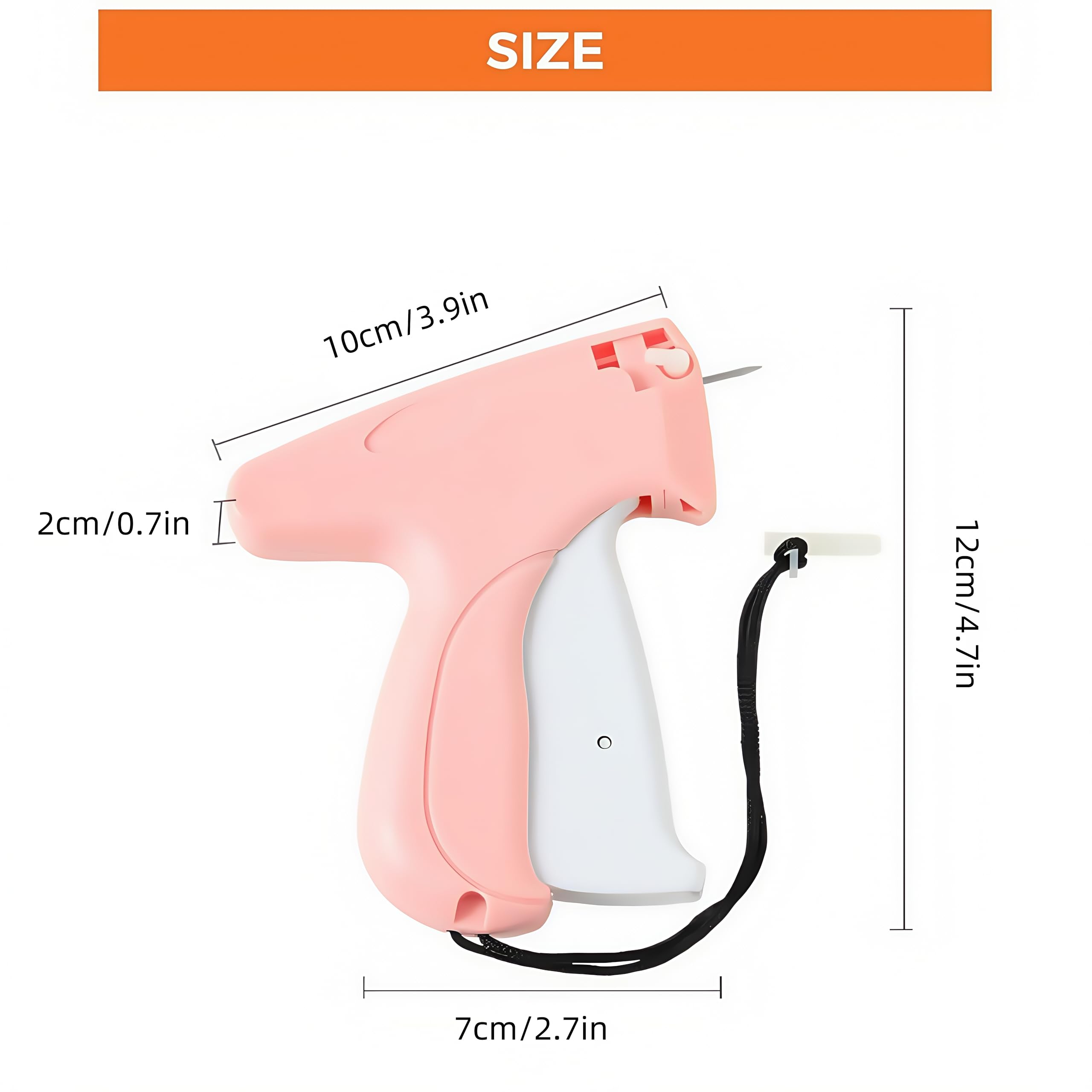 Mini pistolet à coudre Stitchy - Outil de fixation rapide et facile pour vêtements, décoration d'intérieur, et plus encore - Comprend 5 aiguilles, 500 attaches noires, 500 attaches blanches (C)