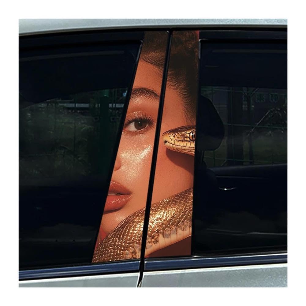 Body Parts 2PCS Auto Center Column Waterproof Decals Miss Lady Beauty Snake Car B-Pillar Stickers(B)