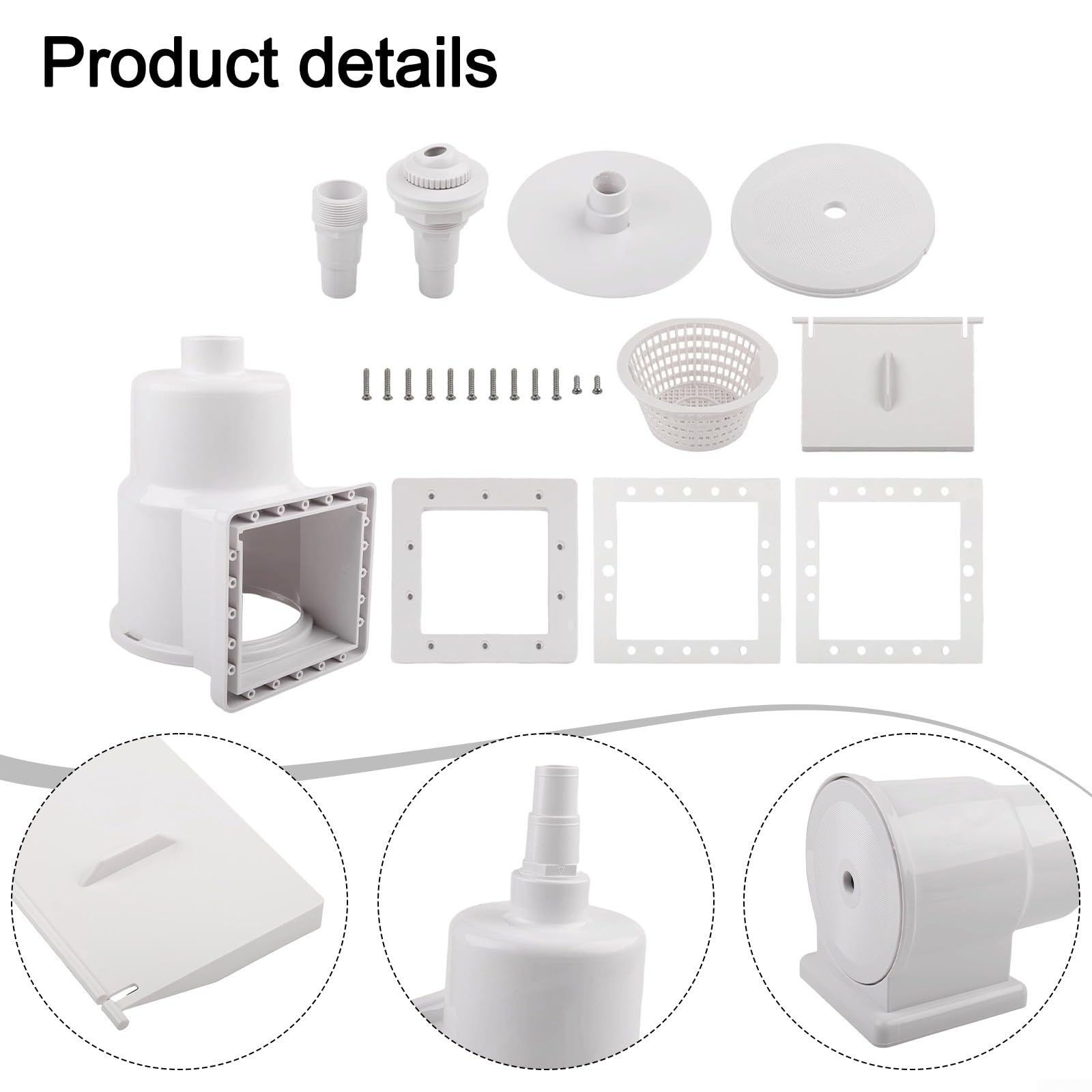 Kits de skimmer de 6 pulgadas para piscina sobre el suelo de repuesto para SP1091LX para piscinas rectangulares redondas ABS resistente a los rayos UV