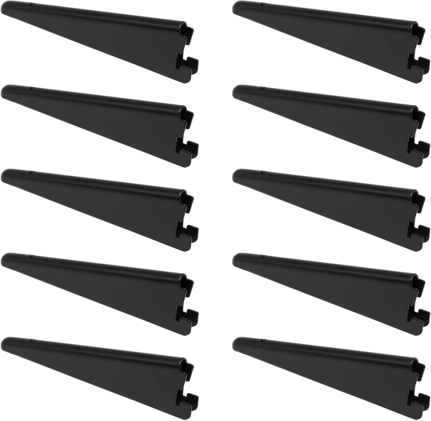10 Pack Adjustable Shelf Brackets 11.5 Inch, Heavy Duty Wire Shelving Brackets for Double Track System (White)