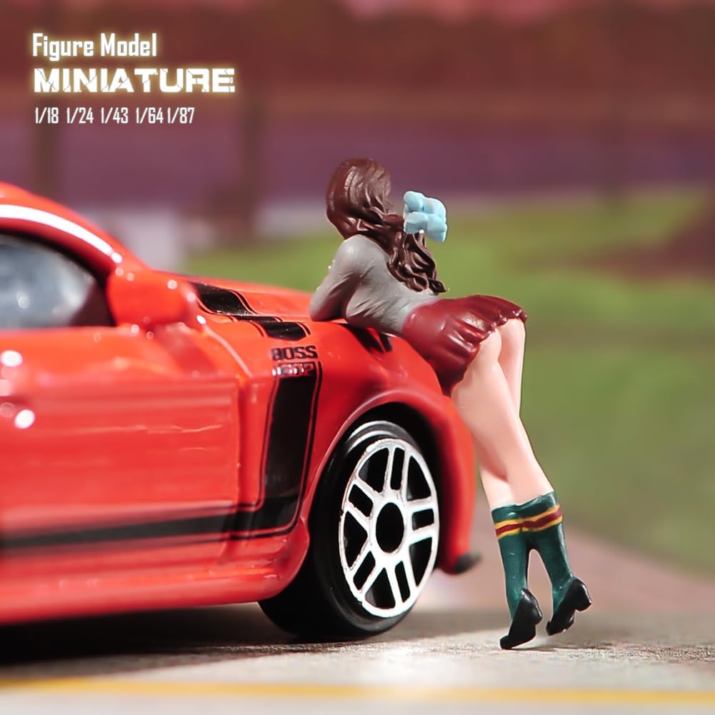 Painted Miniatures 1/18 1/24 1/64 1/43 1/87 Scale Magic Beauty Girl Scene Props Figure Dolls Unpainted Model for Cars Vehicles (Painted, 1/43 Scale)