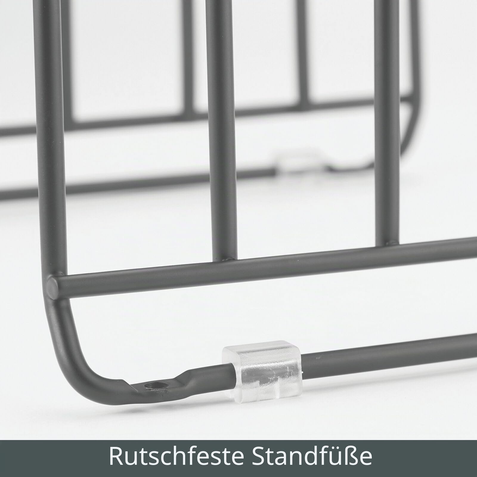 mDesign Geschirrablage aus Metall für Backbleche – kompakter Topfdeckelhalter für den Küchenschrank – platzsparender Ständer für Kochgeschirr mit 5 Fächern – dunkelgrau