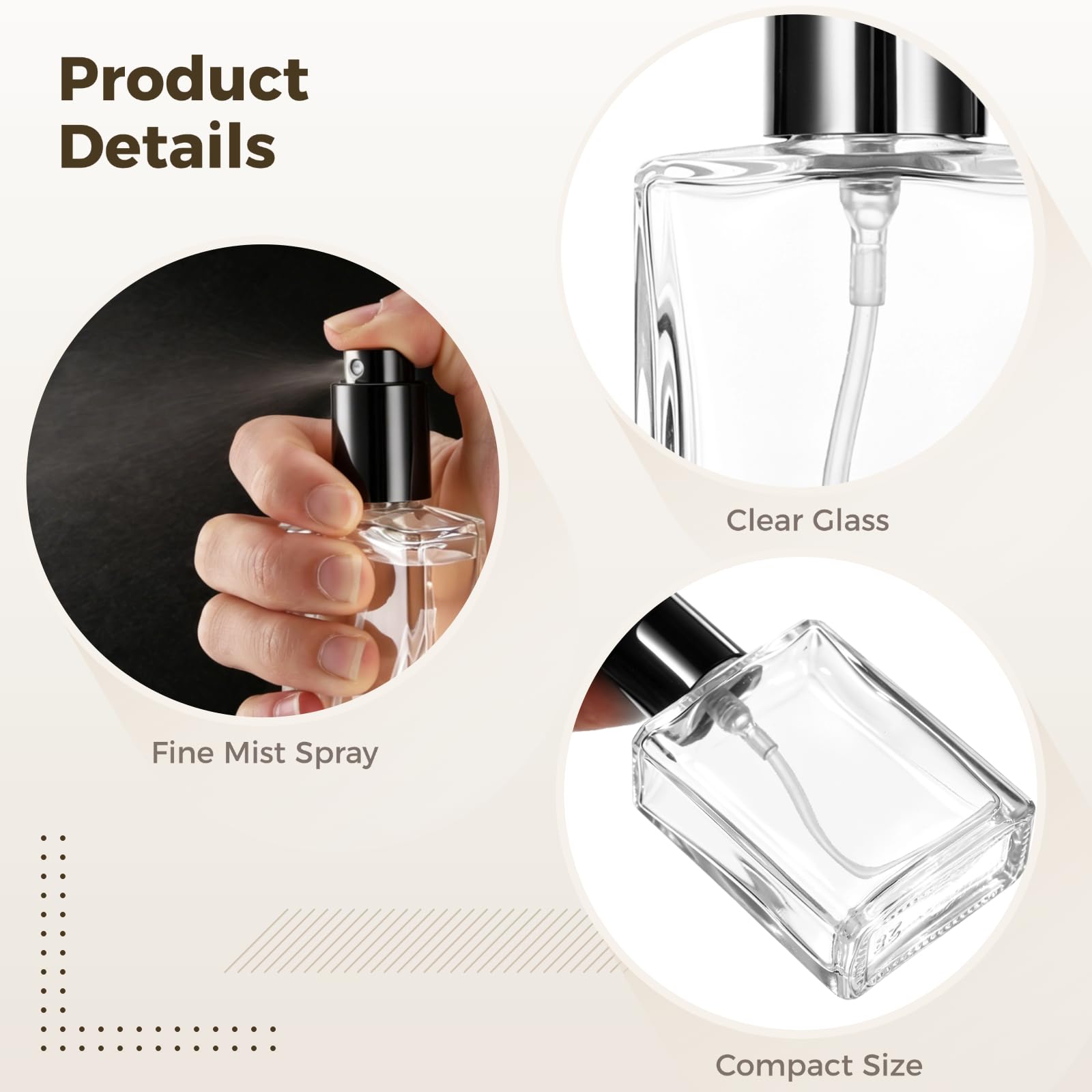 32 Stk. Glas-Parfüm-Sprühflaschen mit 15 Nachfüllwerkzeugen, 15 ml wiederbefüllbare Mini-Parfüm-Sprühflaschen, feiner Sprühnebel für Reisen, Glasbehälter für Kosmetik und ätherisches Öl