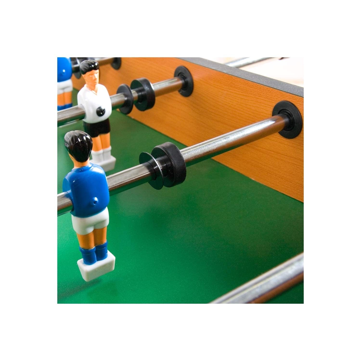 GAMES PLANET Tischfussball „Manchester“ Buche inkl. Zubehör Set, höhenverstellbare Füße, nahtlos hochgezogene Spielfeldecken, Tischkicker, Kicker, Kickertisch