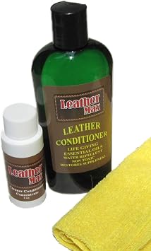 Leather Max Leather Conditioner Kit Best Essential Oils for Use on Leather Apparel, Furniture, Auto Interiors, Shoes, Bags and Accessories. Non-Toxic and Made in the USA!