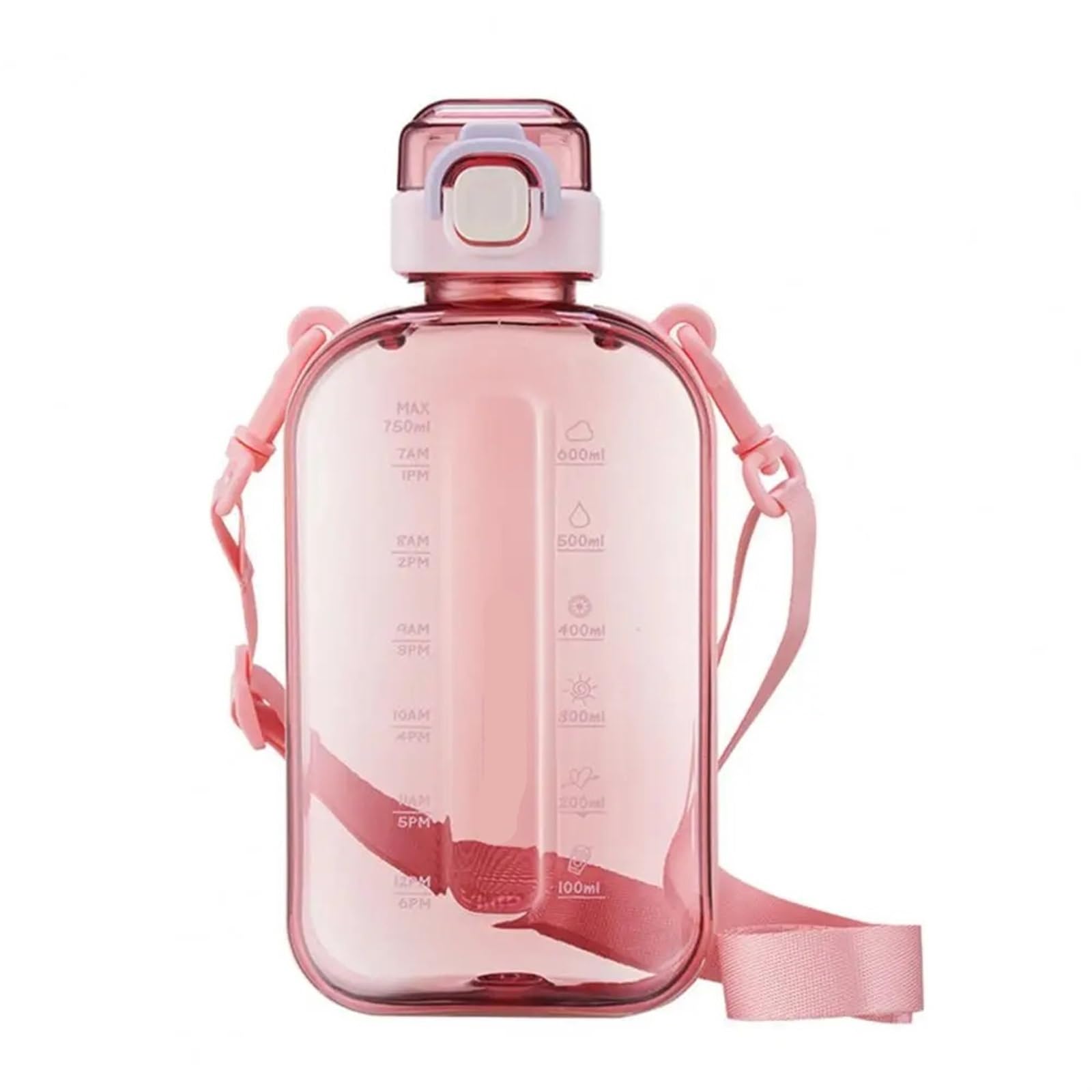 QuxetlRyz Sports Water Bottle Sports Water Bottle 750ml Leak-proof BPA-Free Plastic Cup Drinkware Outdoor Travel Kettle For Camping Cycling(Pink)