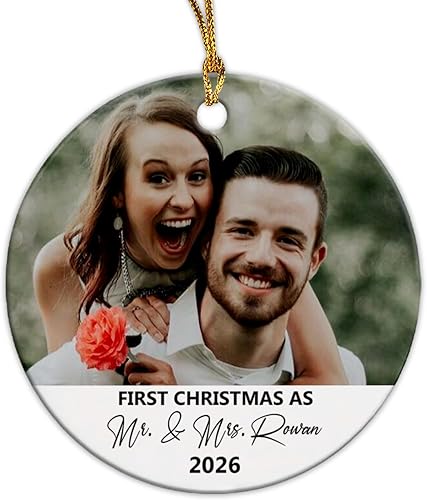 Miniatura 29 de Adorno de Navidad con foto personalizada, sube cualquier imagen, carga cualquier foto, texto opcional, regalo de recuerdo de Navidad para familia