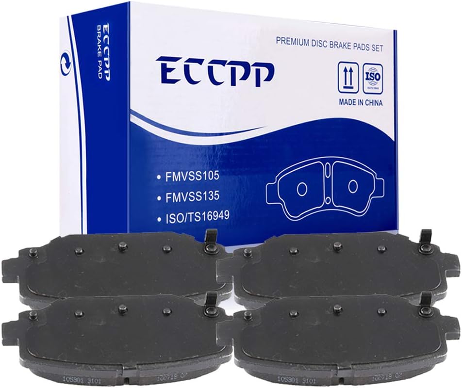 SCITOO Ceramic Pads, 4pcs Rear Brake Pads Brakes Kits fit for 12-16 for Chrysler Town & Country,12- for Dodge Grand Caravan,12-18 for Dodge Journey,12-15 for Ram C/V,12-14 for Volkswagen for Routan