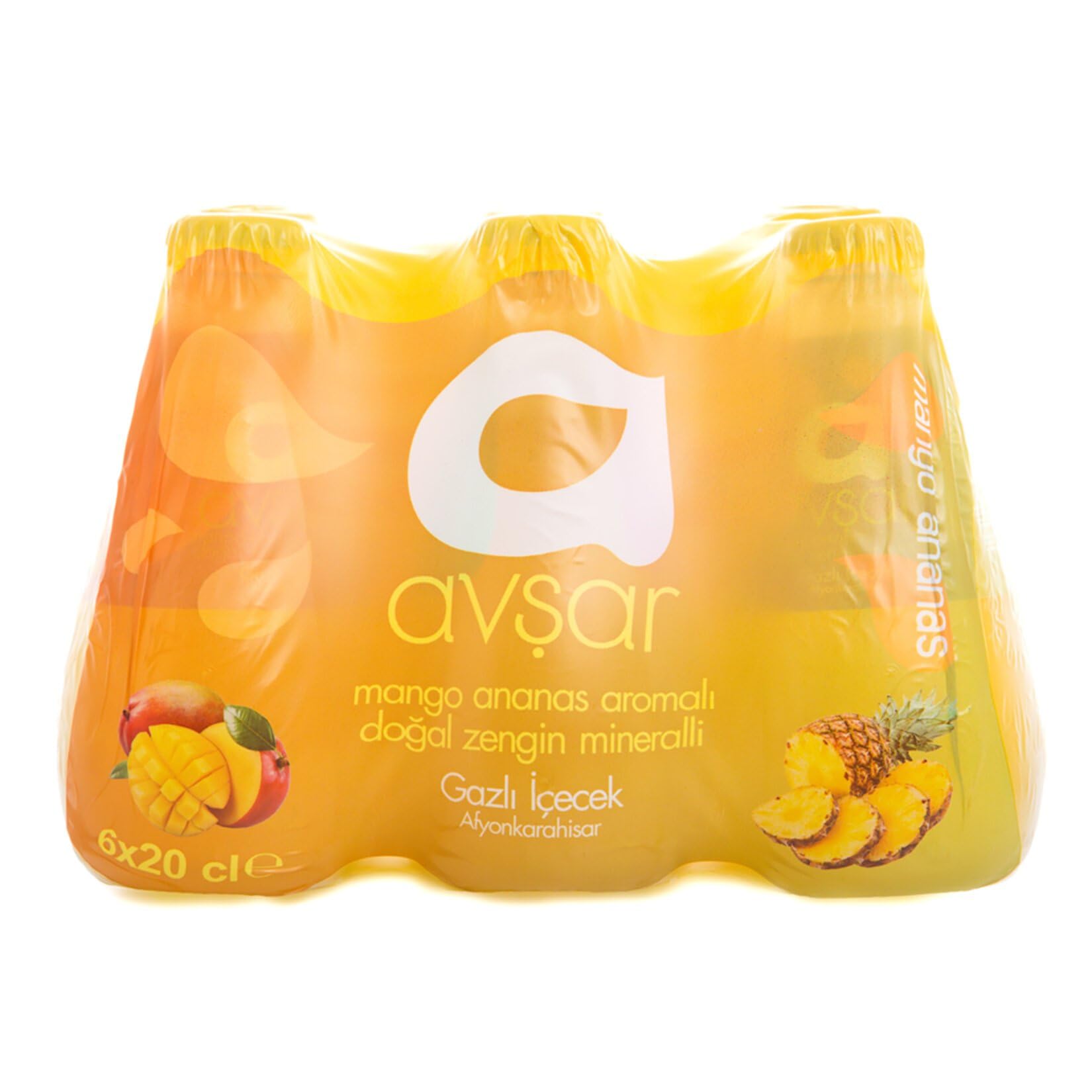 Avşar Mango ve Ananas Aromalı Maden Suyu 200 ml 6'lı