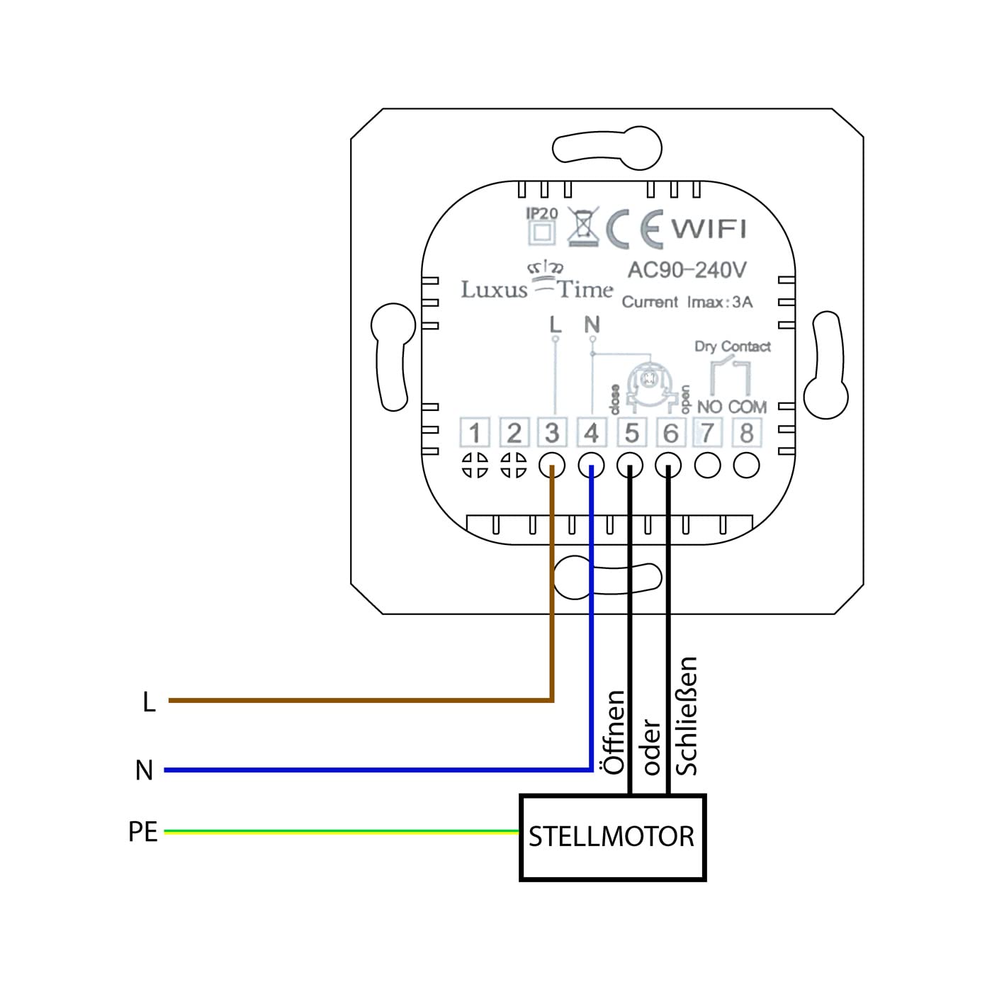Luxus-Time WLAN Raumthermostat WiFi Heizungsthermostat Fußbodenheizung mit Rahmen Anderer Hersteller kompatibel über Tuya App bedienbar