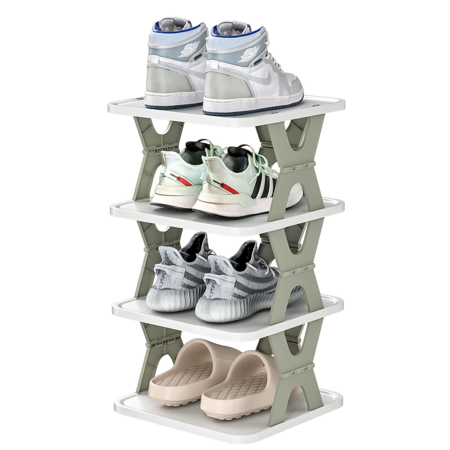 Foldable Shoe Rack | Multifunctional Free Standing Shoe Shelf Organizer | Heavy Duty Collapsible Entryway Shoe Stand for Home, Bedroom, Closet & Doorway |-picture-19