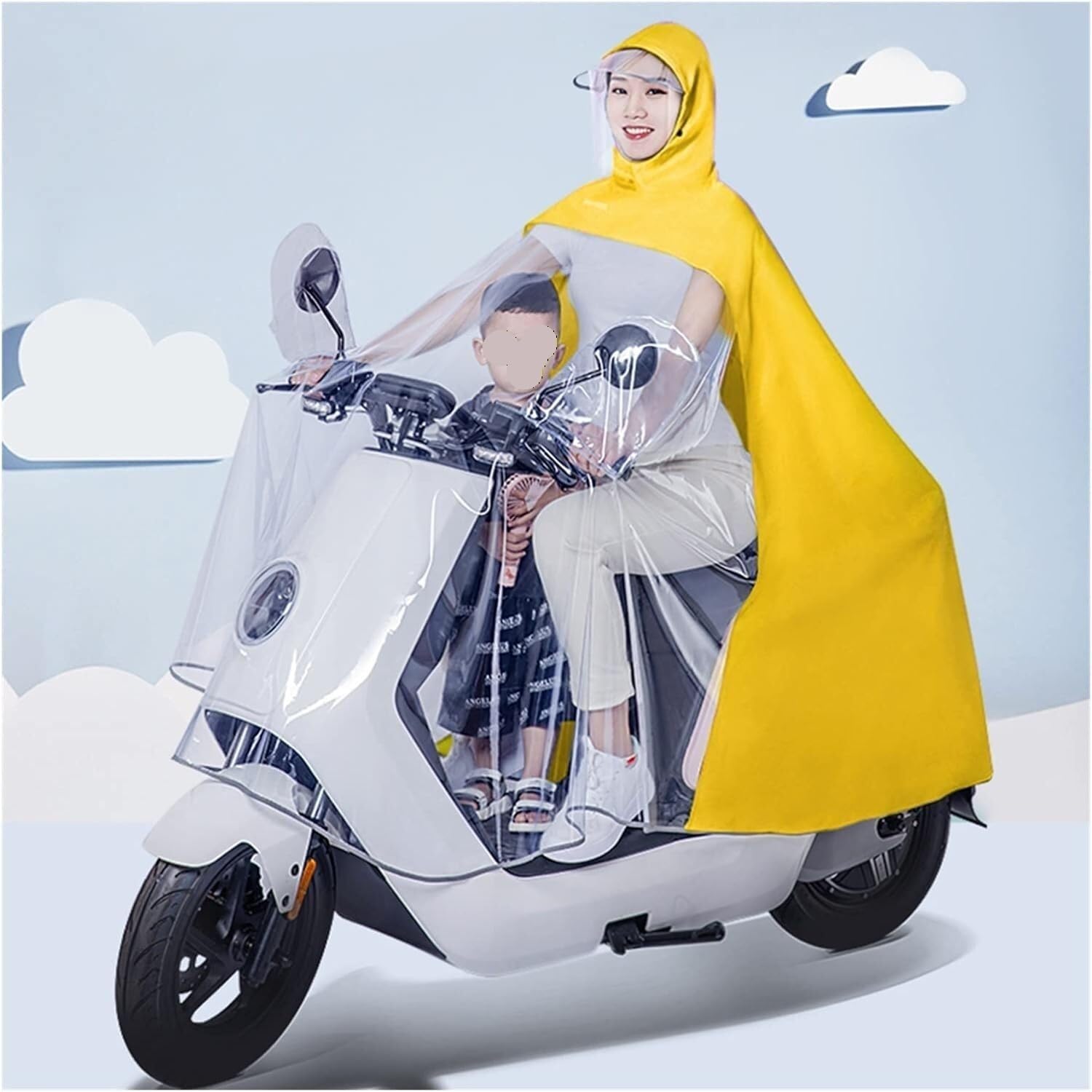 Dqzrtueca Yellow Cycling Rain Poncho 4XL 5Xl Multicolor Mirror Cover For Bike E-Bike Scooter Motorcycle(,5Xl)