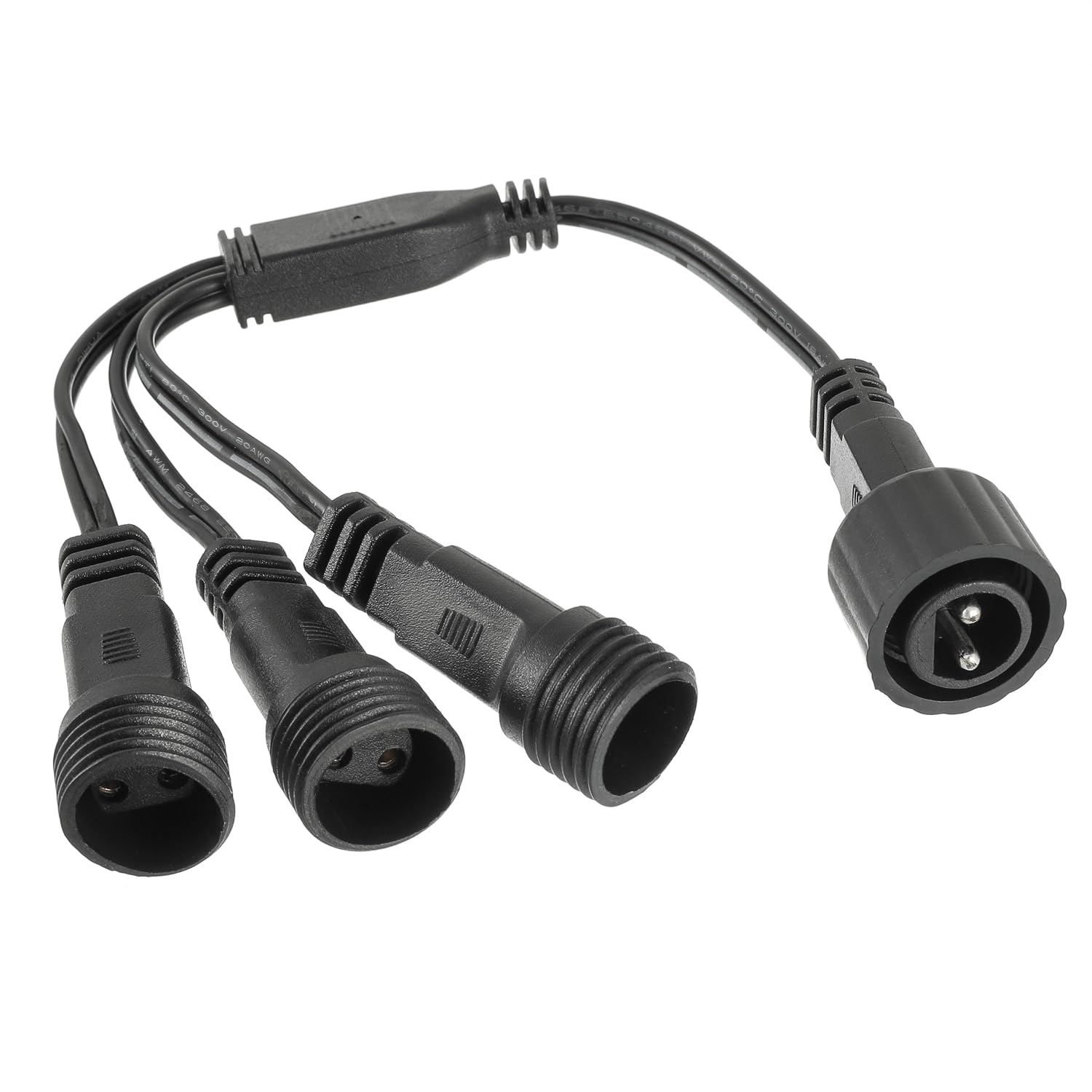 HUAREW Christmas Lights Splitter Connector, Fairy Lights Splitter Cable 1 to 3 Y-Shaped Two Pin Connectors for Christma Fairy Light, Icicle, Net, Curtain, G40 Globe, Christmas Fairy Light
