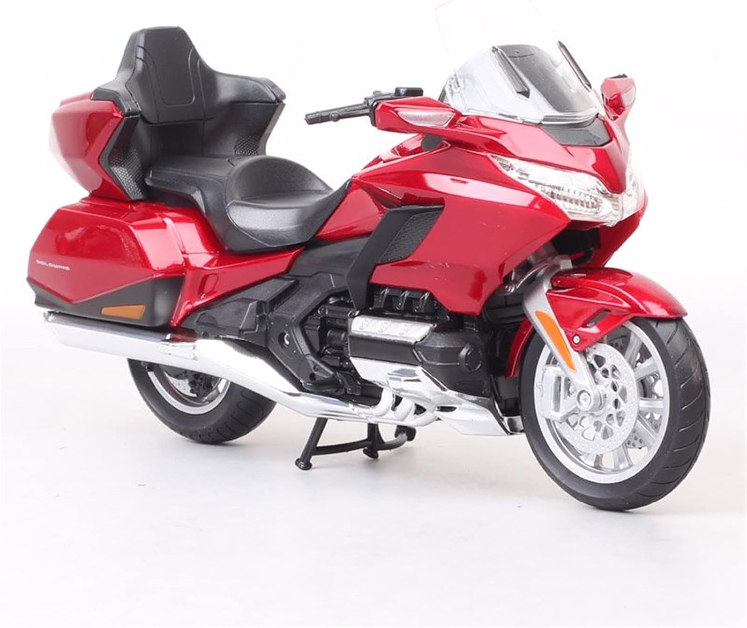 for Honda Gold Wing 1/12 Scale Classic Travel Motorcycle Toy Car Model Sports Cruiser Bike Souvenir Collector Motorcycle Model(Rojo)