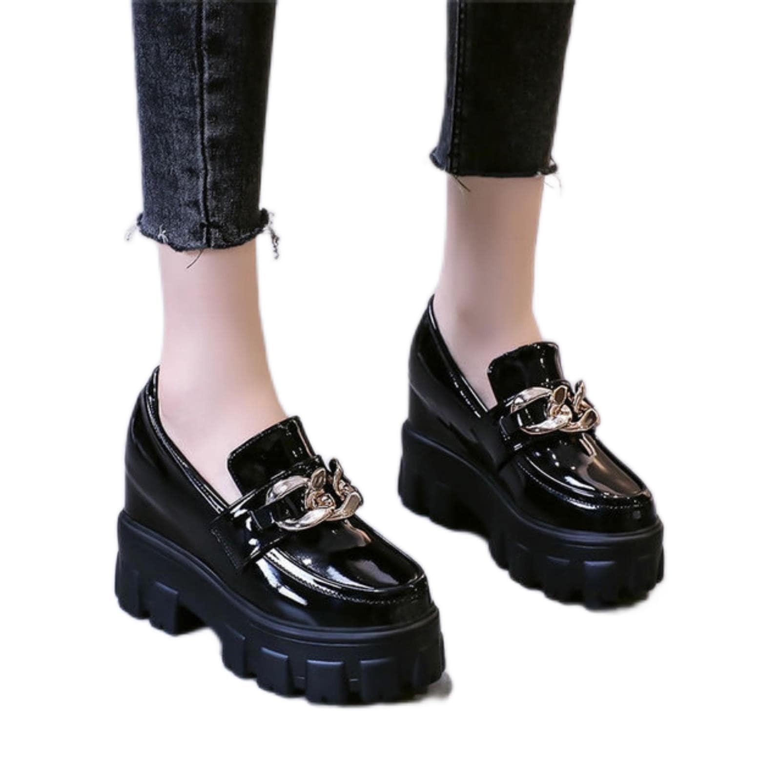 RMUNSKRMUNSK Designer Female Penny Shoes Spring New Genuine Leather Ladies Lazy Shoes Platform Slip-On Loafers For Women