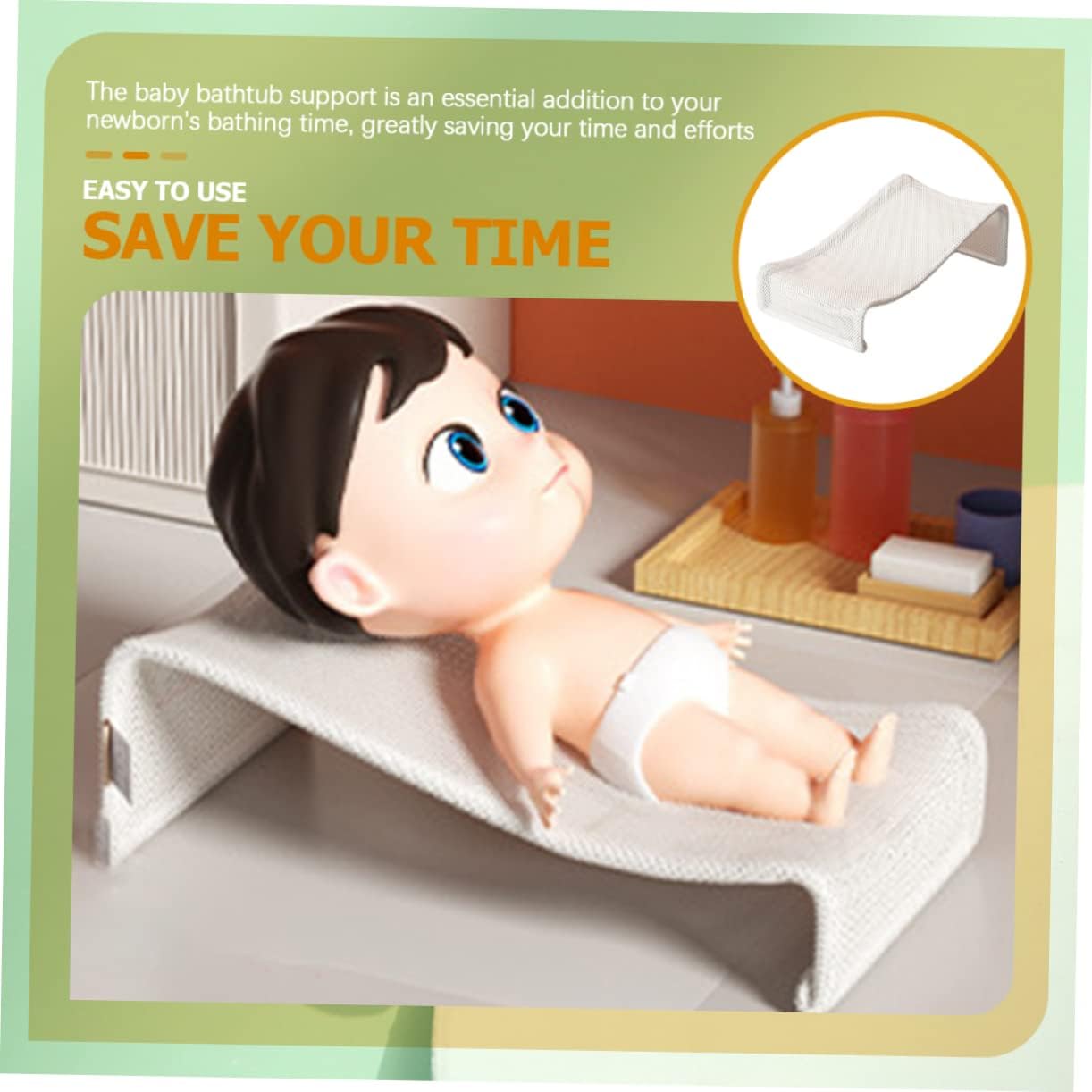 DECHOUS Boys and Girls Bath Seat for Tub Bath Support Net Cushion Safe for Infants