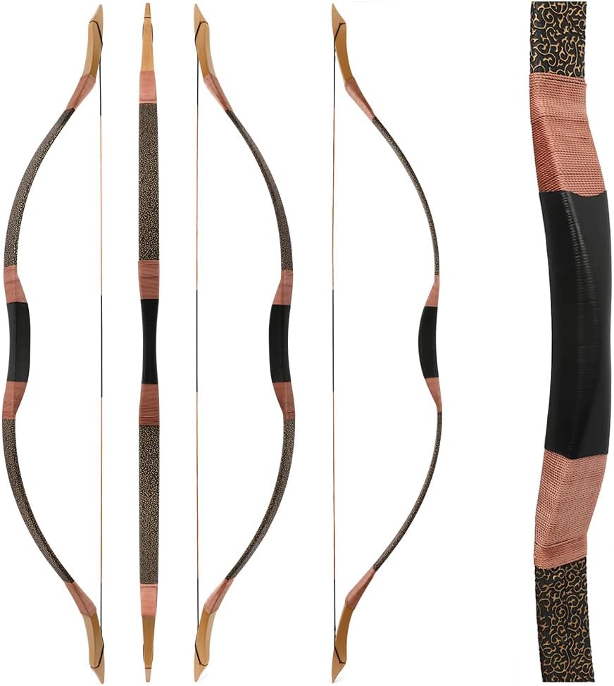 100 lbs Longbow Archery 57inch Traditional Bow Powerful Epoxy Resin Limbs Left Right Hand Adult Outdoor Hunting Shooting