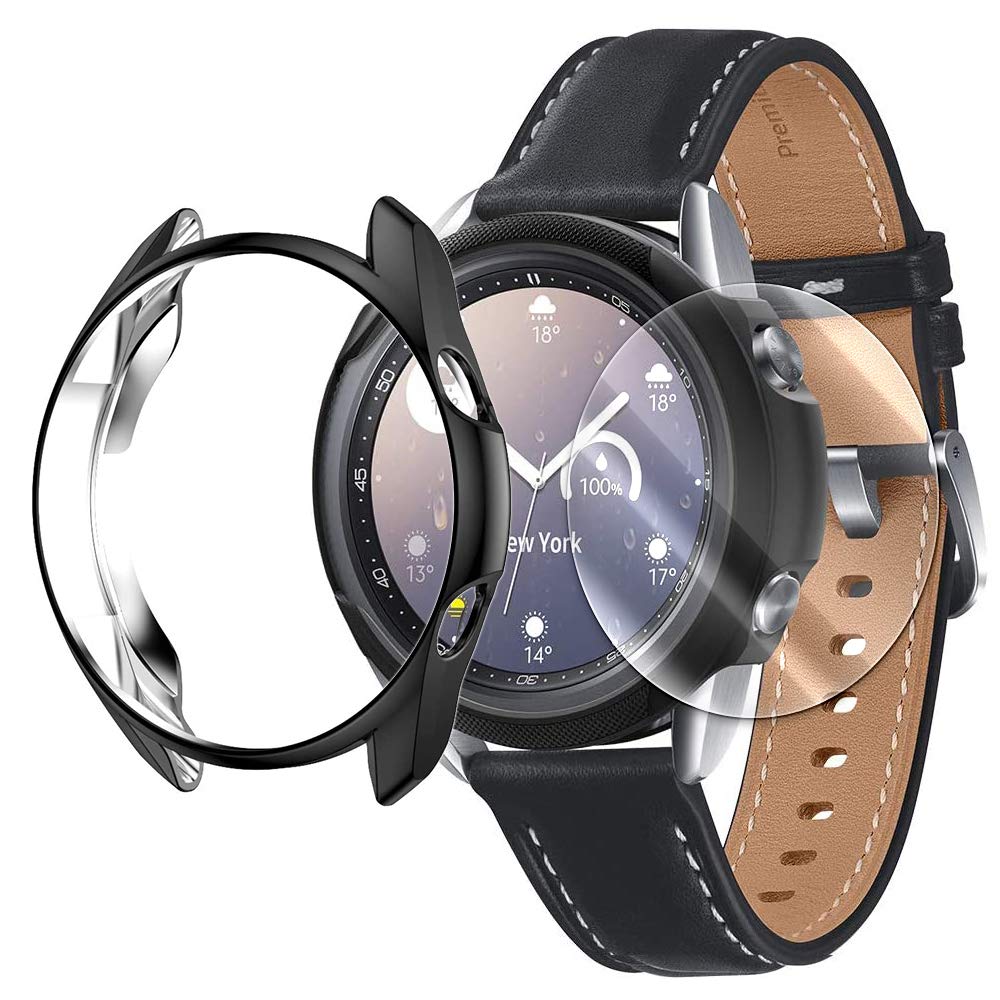 High Definition Anti-Strike Shockproof Wear-Resisting Tempered Glass Screen Protector Flim Ultra-Thin Shell Slim Hard PC Case Cover Skin for Samsung Galaxy Watch 3 41mm