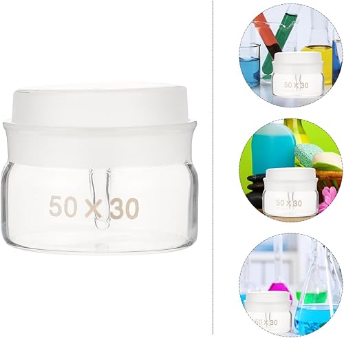 Miniatura 9 de iplusmile Botella de pesaje de laboratorio con tapa, paquete de 2 frascos de pesaje de vidrio transparente para muestras químicas y biológicas,