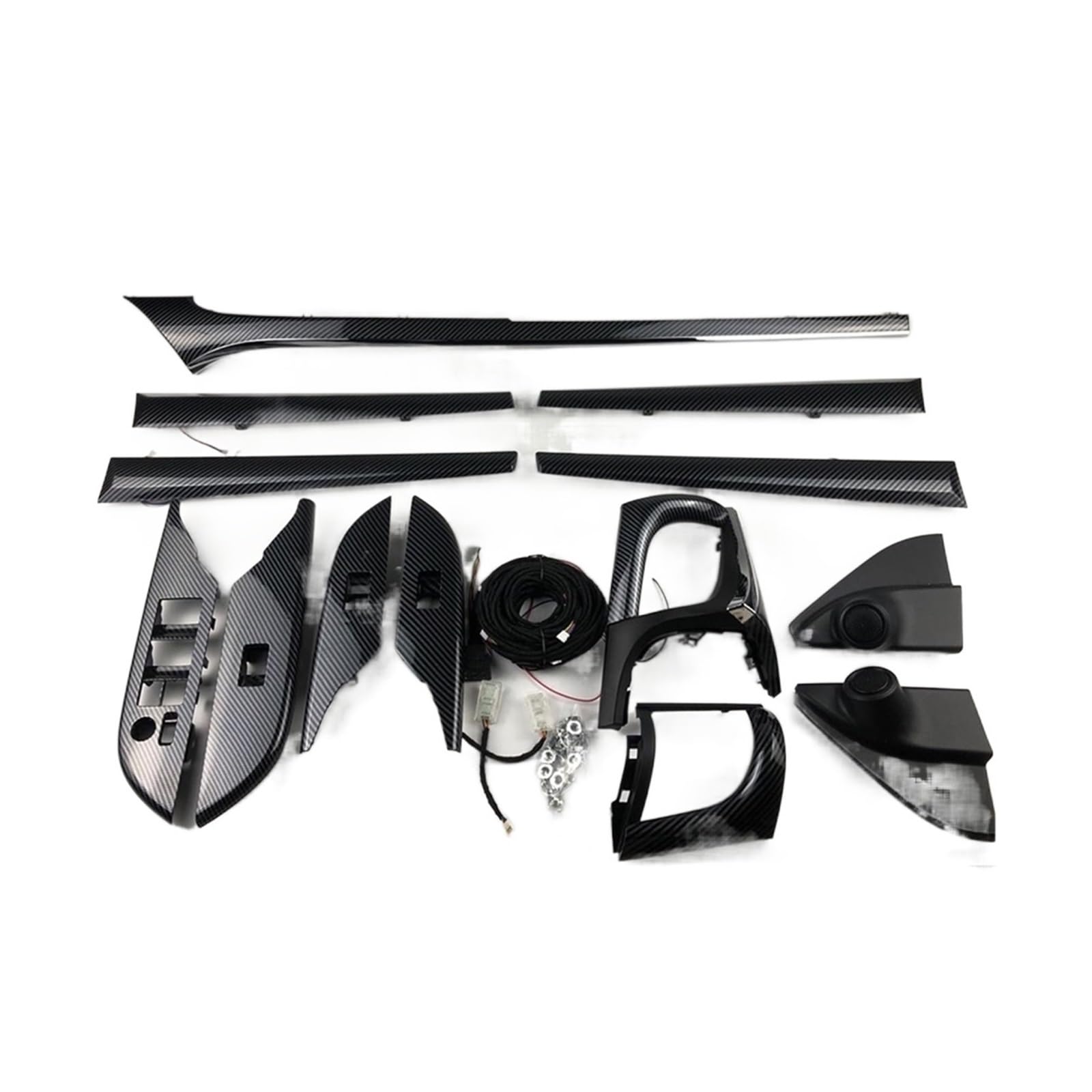 XCZPRKMXY Led Inter Door Ambient Light Compatible with Hilux Revo 2016 2017 2018 2019 2020 High Dividend Carbon Look LHD Ambient Light Interior(A Black Wood)