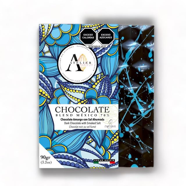Mil534 | Pack of 3 Dark Chocolate Bars 70% COCOA WITH SMOKED SALT (90 g each) | Artisan Chocolate with Sustainable Mexican Cocoa | Vegan and Gluten Free