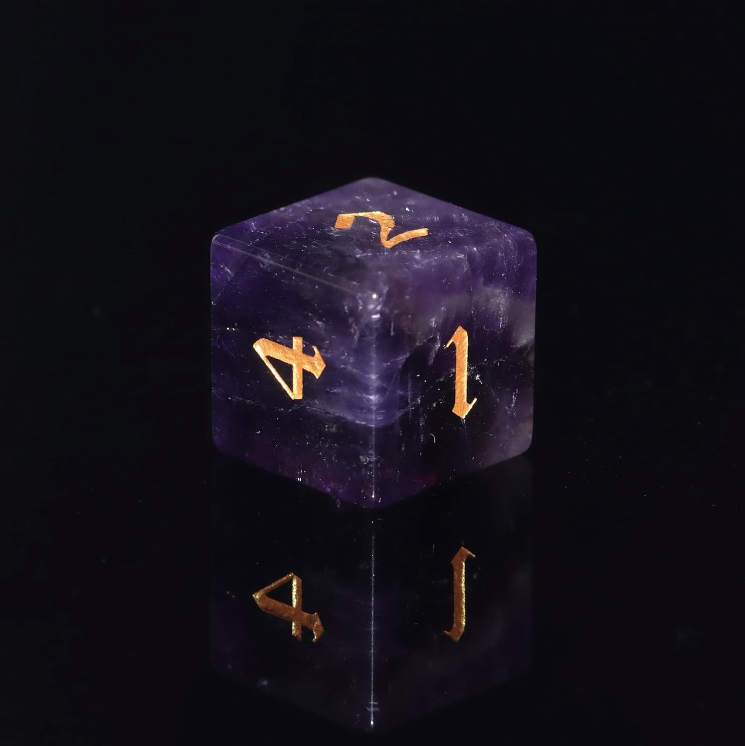 Gemstone DND Dice Set, DND Dice Set Made of Geniun Amethyst Stone; 7 PCs Polyhedral Amethyst Gemstone DND Dice from MAGISEVEN for D&D, Dungeons and Dragons