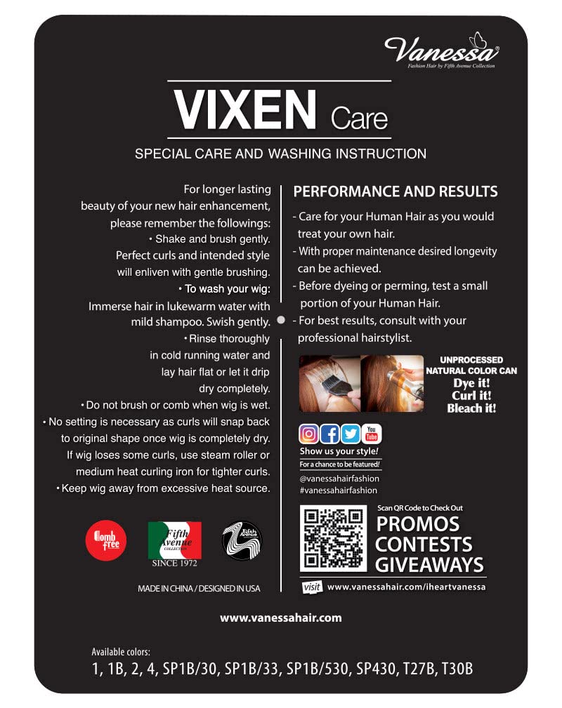 VANESSA VIXEN Human Hair Collection Wigs XShort Length Curly Wavy Style - HH QUIN (1)