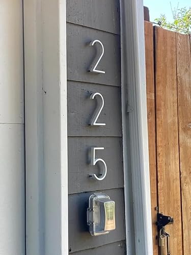 Vista 180 de Metal Numbers for House Outside, 5 Inch Modern House Numbers, DIY Floating Address Numbers with Screws, Rust Free Zinc Alloy, Silver Number 5