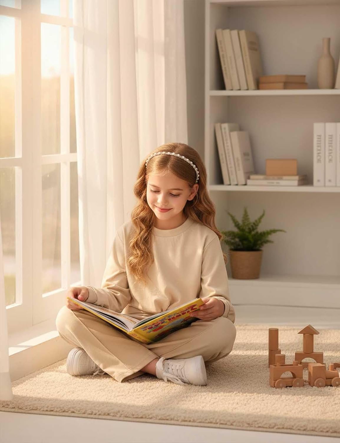 Zupora Girls Fall Outfits 2 Piece Sweatsuit Twist Front Pullover Sweatshirt Wide Leg Sweatpants Tracksuit Kid Clothing Set - Image 4