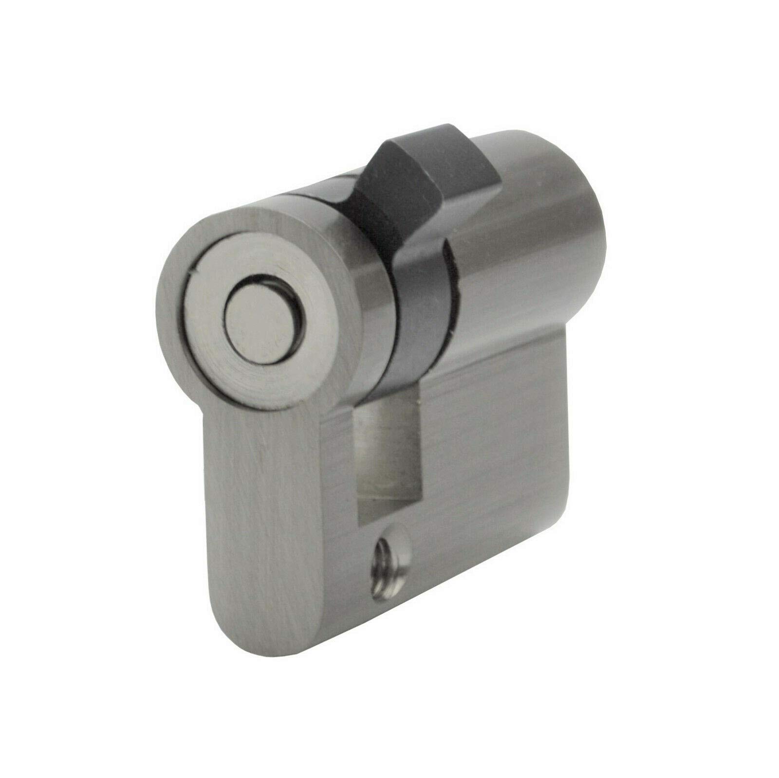 Löwen Sicherheit Metallic Silver Grey Euro Profile Half Cylinder 40Mm 30/10 With 5 Keys (Locking Nose Adjustable To 8 Positions)