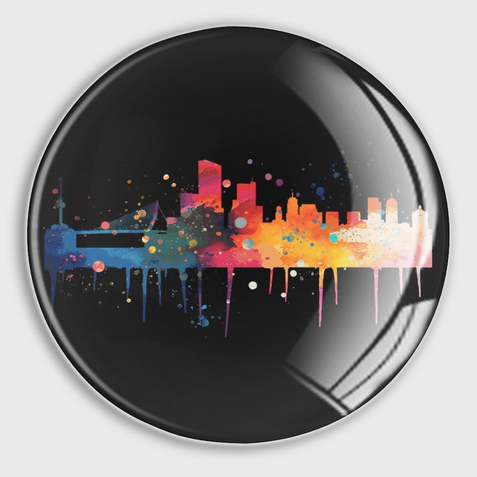 Aimants mignons pour réfrigérateur Rotterdam, cadeau lot de 4 magnets en verre souvenirs
