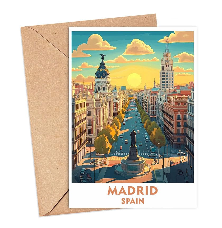 Madrid City Greeting Card - Spain Travel Card - Madrid Spain Travel Art - Madrid City Card Gift - City Greeting Card - Madrid Spain Keepsake Card - Madrid Spain Travel Card - Madrid Spain Trip Gift