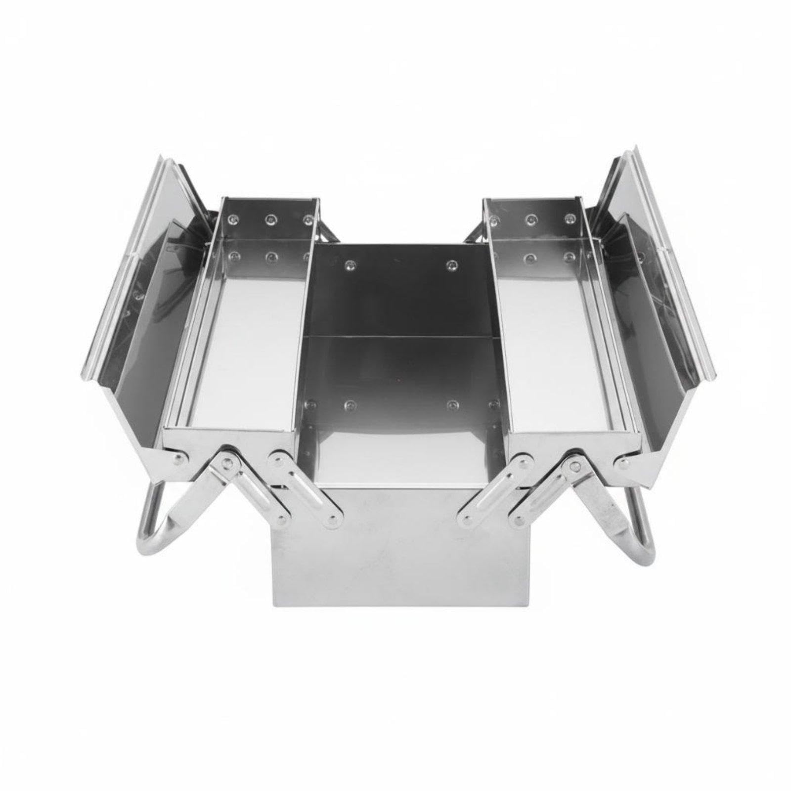 3 Tier Stainless Steel 3-Tier Tool Chest Foldable Portable Metal for Car, Garage, Workshop L Double Layer-image-28