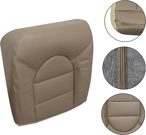 Miniatura 6 de NLQR Fundas de asiento de repuesto para ambos lados en la parte inferior y trasera, de piel de microfibra, color tostado, compatible con Ford F250