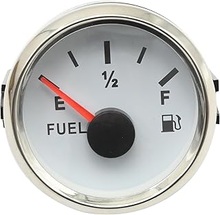 Anxingo 73-10 ohms Boat Fuel Level Gauge, White 52mm 9-32VDC Universal Boat Fuel Gas Tank Meter for Marine Car RV Yacht Motorcycle Automotive