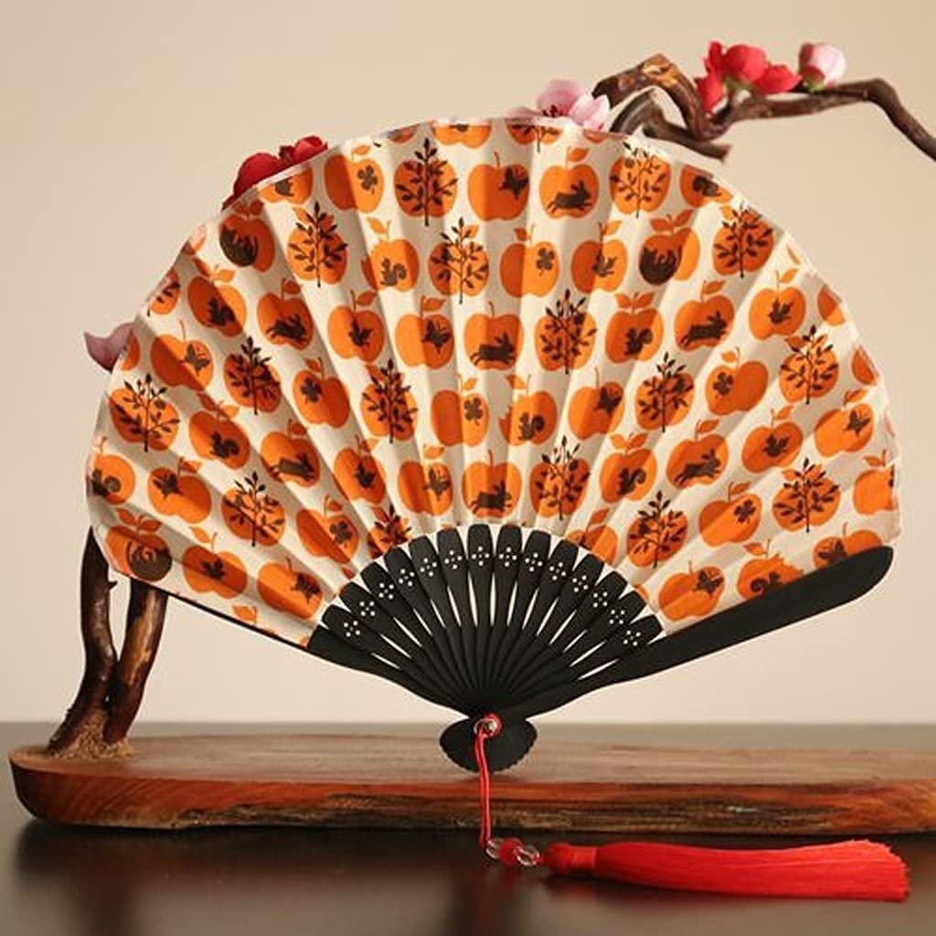 Abanico Plegable De Mano Fiesta Accesorios Abanico Plegable De Mano, Estilo Chino Borla Elegante Para Baile Boda Fiesta(C)